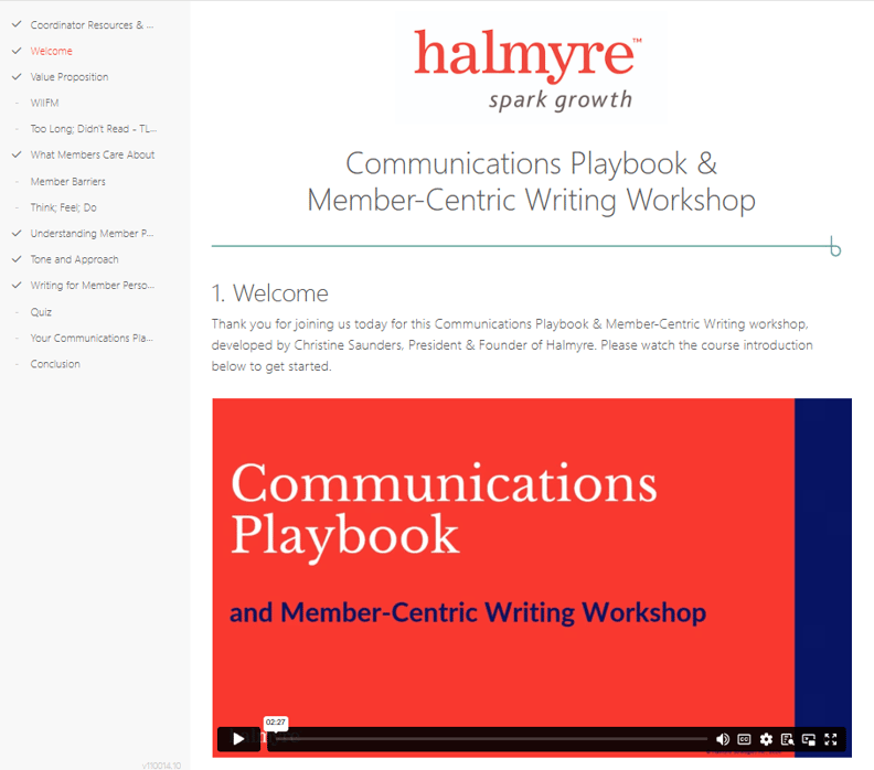 Course interface