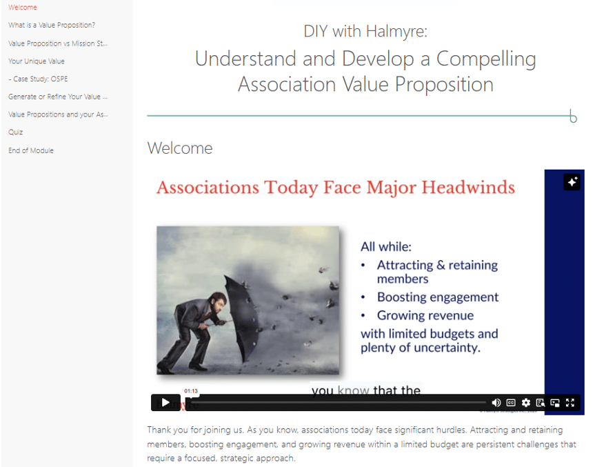 Value Prop Course Screenshot